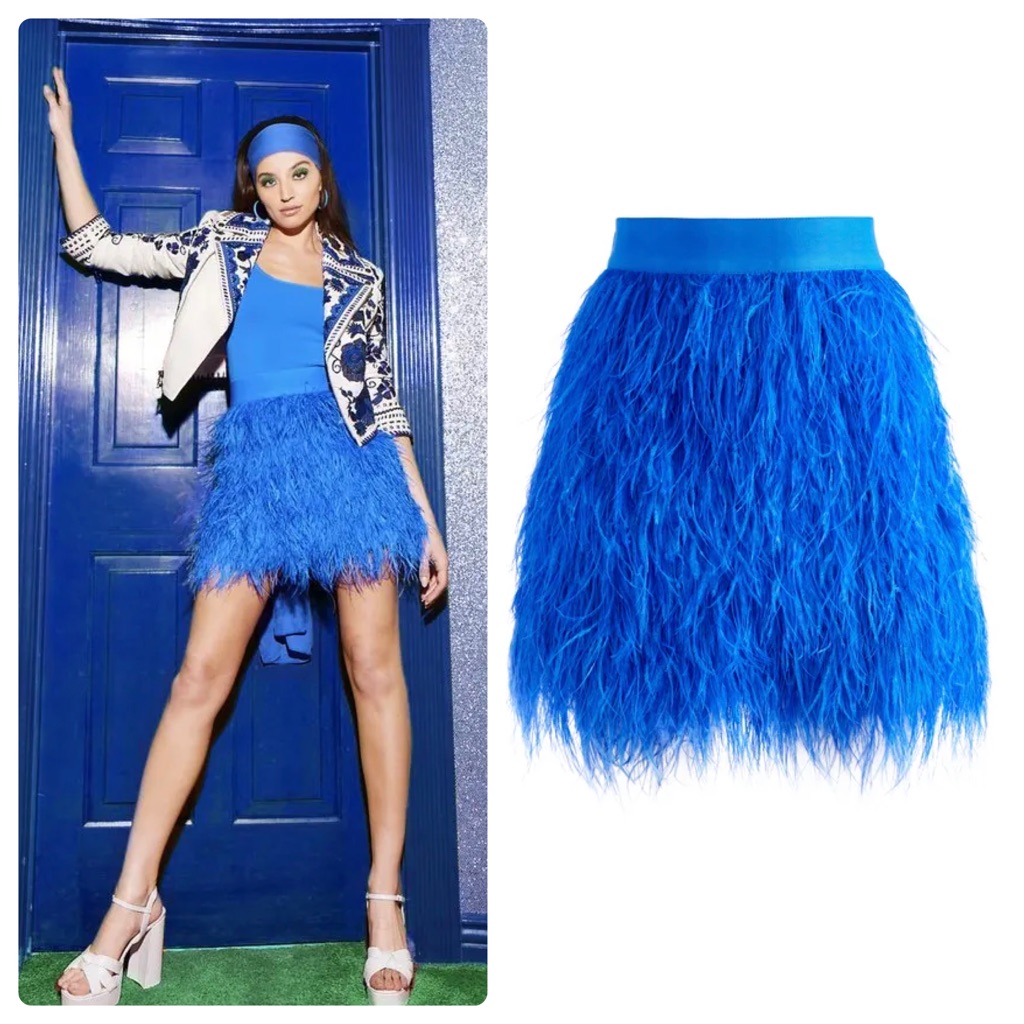 Alice + Olivia Cina Feather Skirt